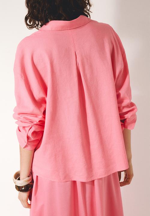 H&M - Linen-blend shirt - pink