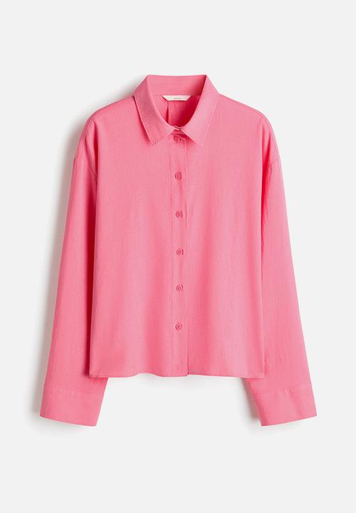 H&M - Linen-blend shirt - pink