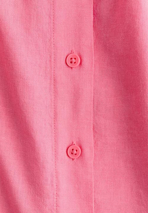 H&M - Linen-blend shirt - pink