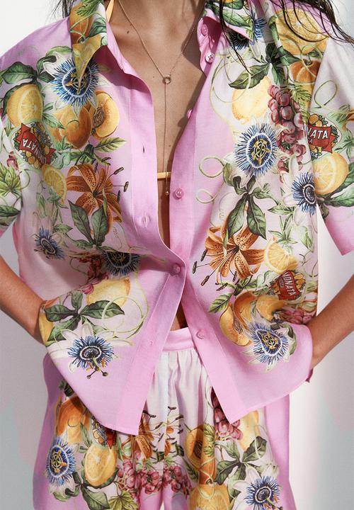 H&M - Printed pull-on shorts - pink/lemons