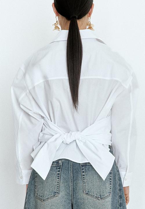 H&M - Tie-detail blouse - white