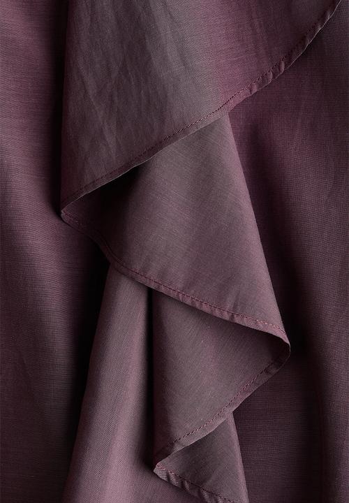 H&M - Asymmetric midi skirt - plum red