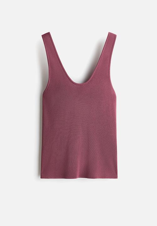 H&M - Knitted vest top - dark pink
