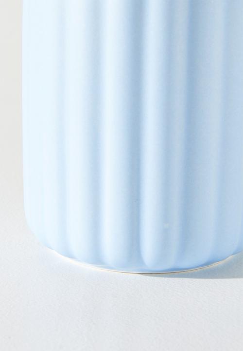 Excellent Houseware - Relief Mug with Coloured Handle Single 370ml - Blue Stripe 