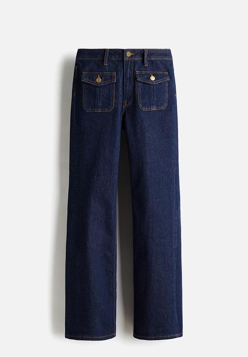 H&M - Flared high jeans - dark denim blue