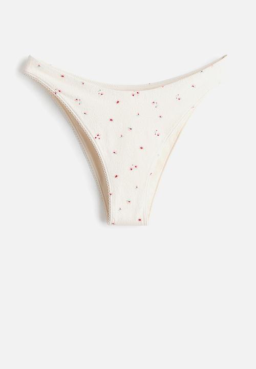H&M - Cheeky bikini bottoms - cream/floral