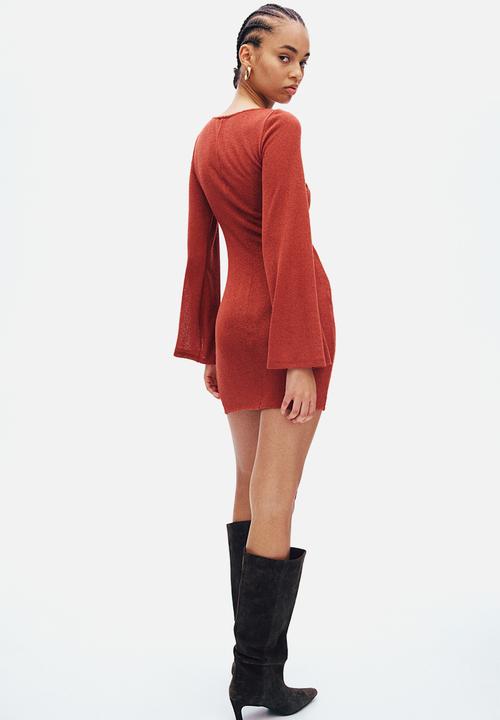 H&M - Tie-detail dress - red