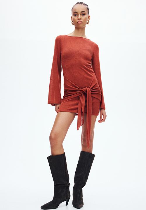 H&M - Tie-detail dress - red