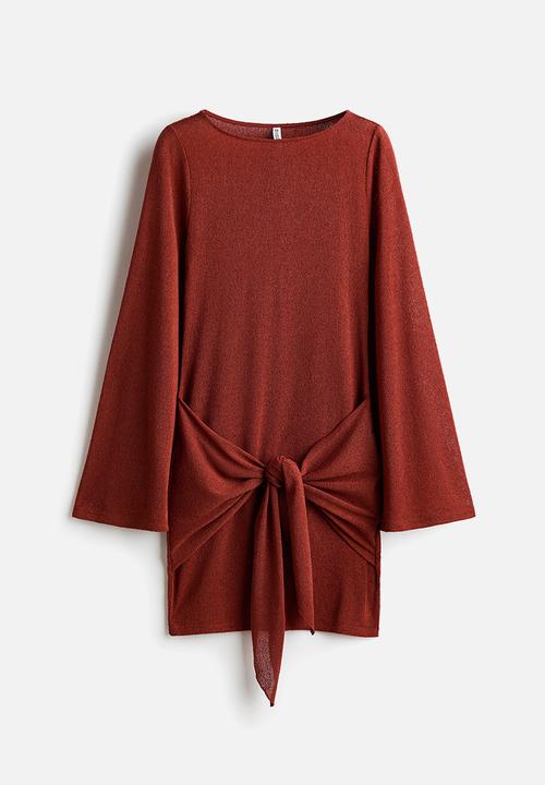 H&M - Tie-detail dress - red