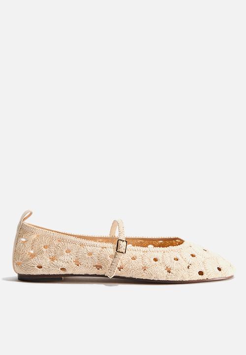 H&M - Straw mary jane ballet flats - light beige