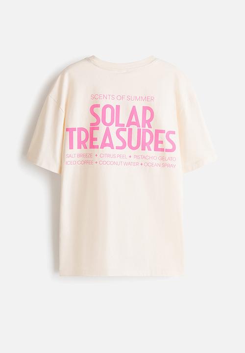 H&M - Oversized t-shirt - cream/solar treasures