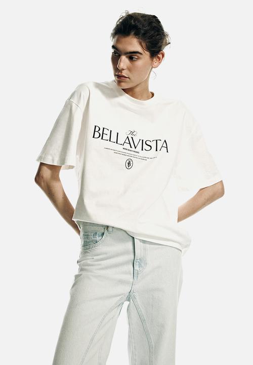 H&M - Oversized t-shirt - white/bellavista
