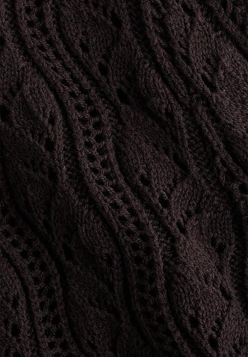H&M - Pointelle-knit tie-front cardigan - dark brown