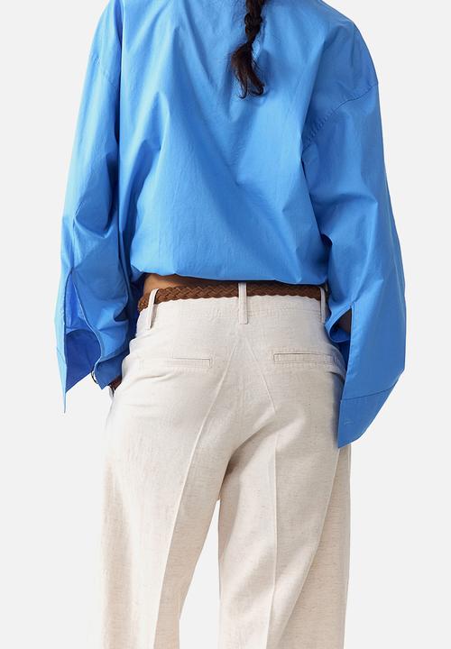 H&M - Tapered linen-blend trousers - light beige