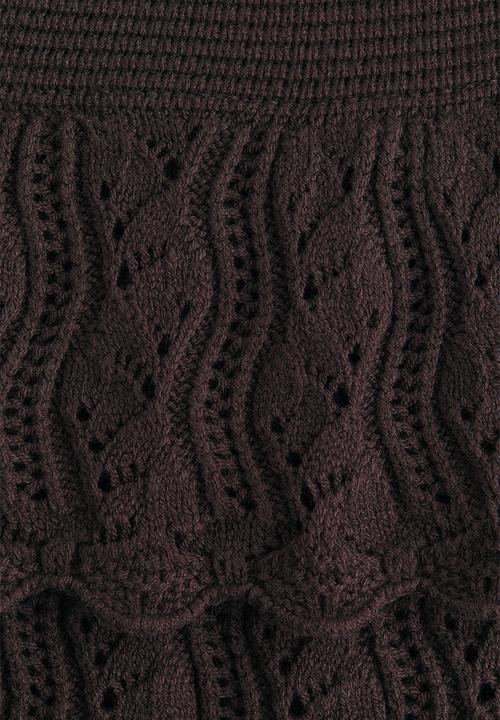 H&M - Crochet-look tiered skirt - dark brown