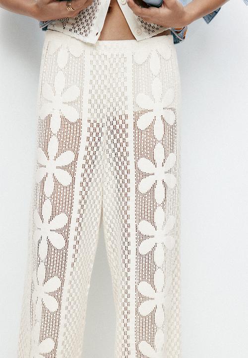 H&M - Lace jersey trousers - white