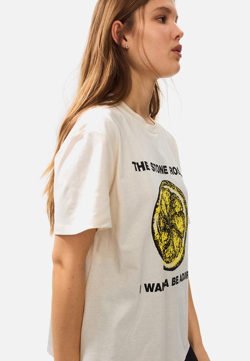 H&M - Printed t-shirt - light beige/the stone roses