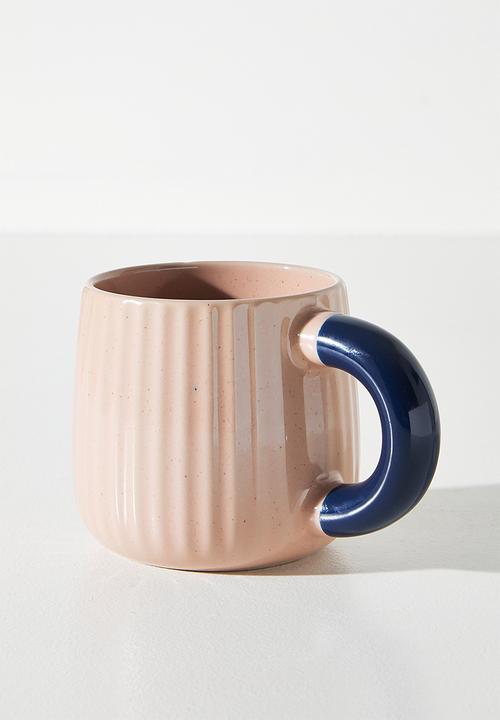 Excellent Houseware - Speckles coloured handle Mug 395ml - Pink 