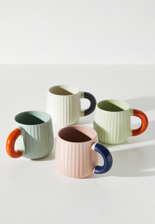 Excellent Houseware - Speckles coloured handle Mug 395ml - Pink 