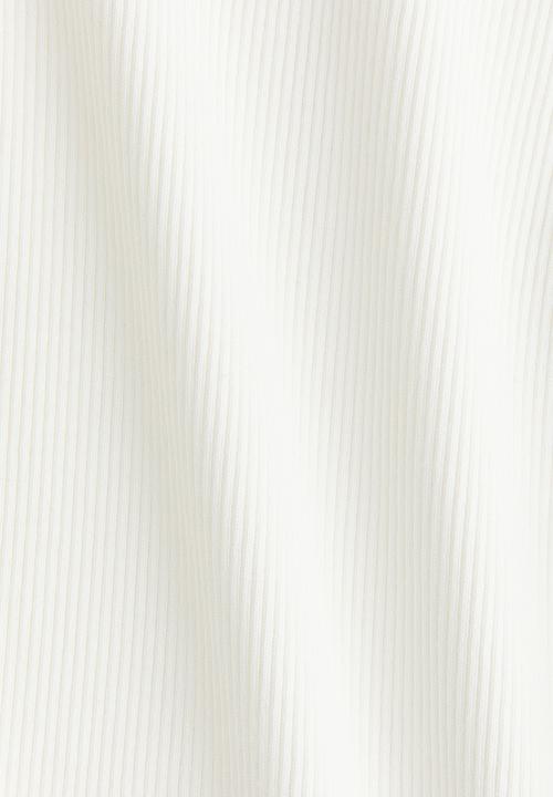 H&M - Ribbed scoop-neck t-shirt - white