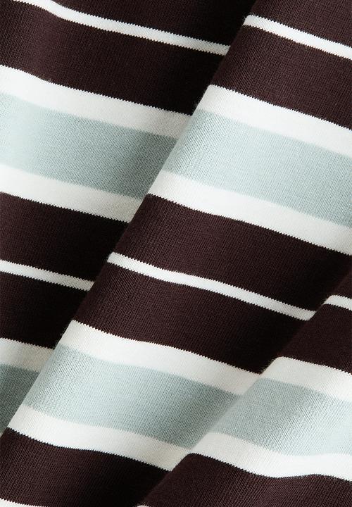 H&M - Oversized cotton t-shirt - dark brown/striped
