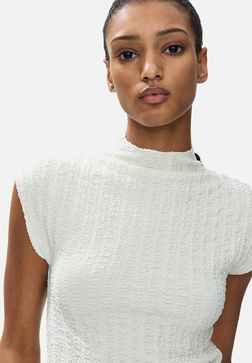 H&M - Textured jersey top - cream