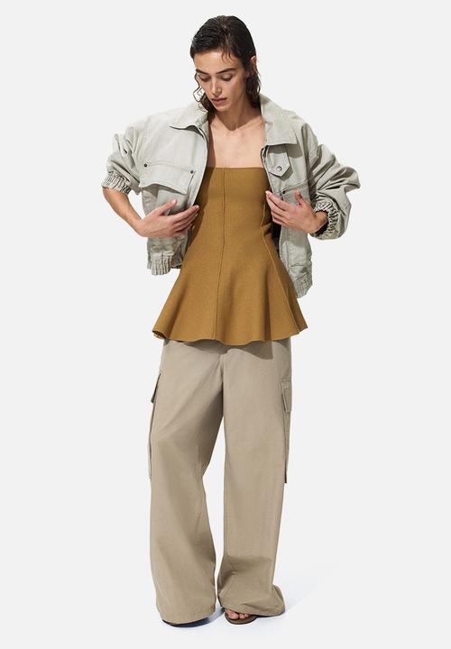 H&M - Peplum tube top - beige