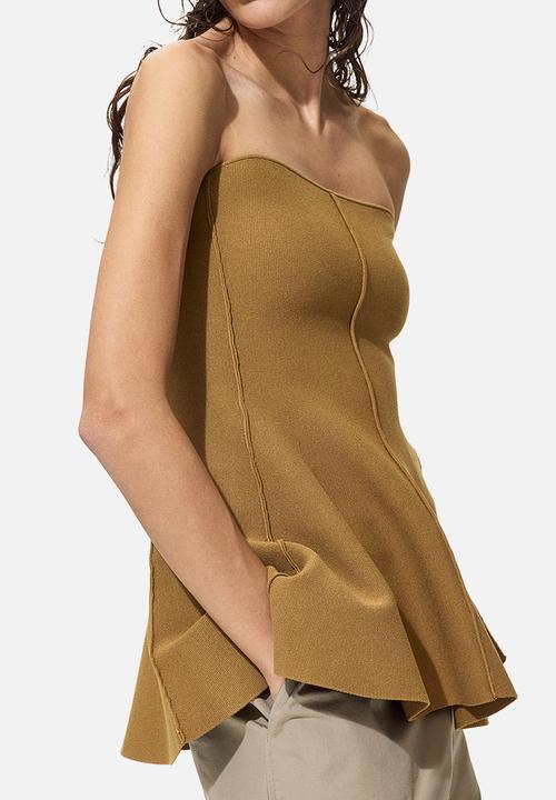 H&M - Peplum tube top - beige