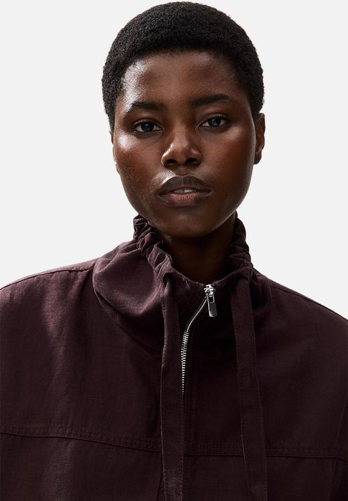 H&M - Linen-blend jacket - dark brown