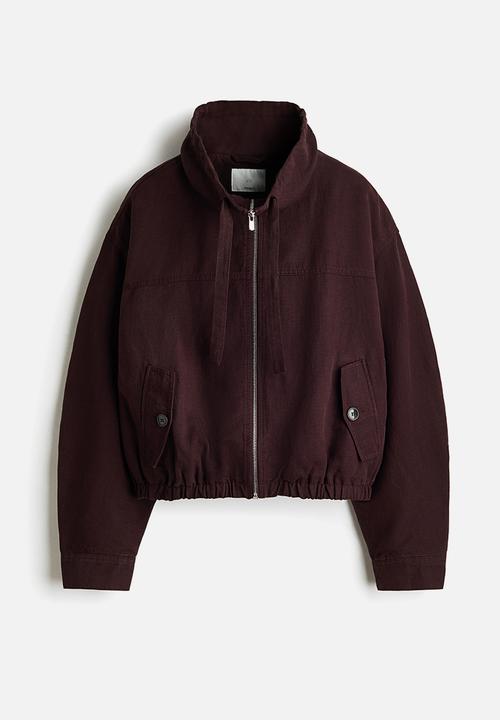 H&M - Linen-blend jacket - dark brown
