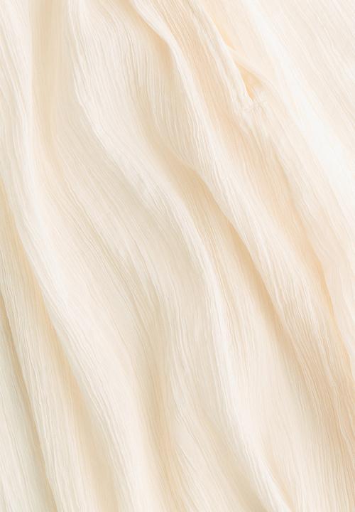 H&M - Scarf-collar chiffon top - cream