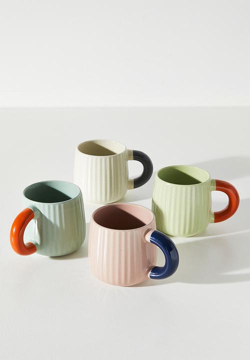 Excellent Houseware - Speckles coloured handle Mug 395ml - Milk 