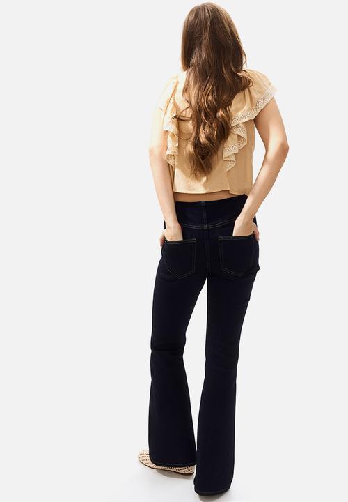H&M - High flared jeggings - navy denim blue