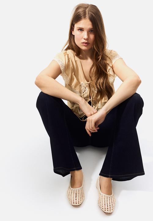 H&M - High flared jeggings - navy denim blue