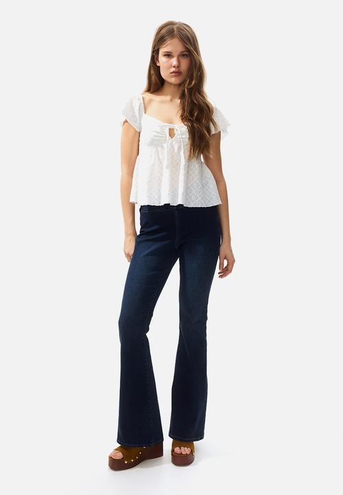 H&M - High flared jeggings - dark denim blue