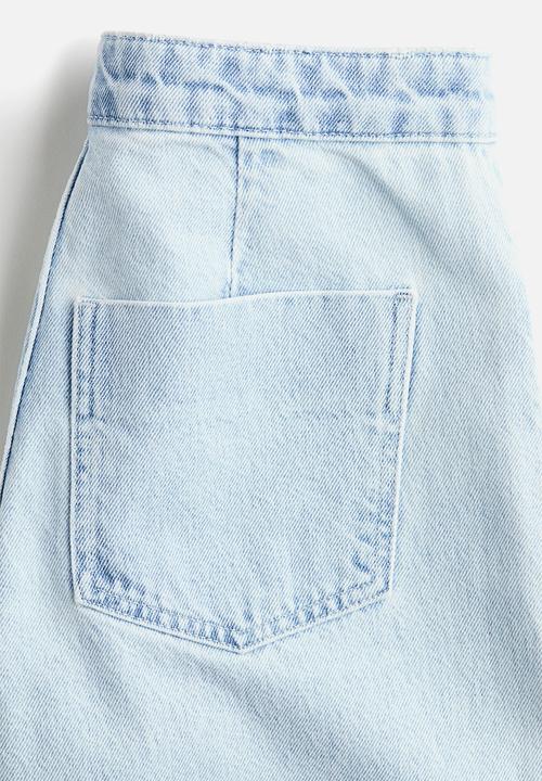 H&M - Super wide high waist jeans - light denim blue