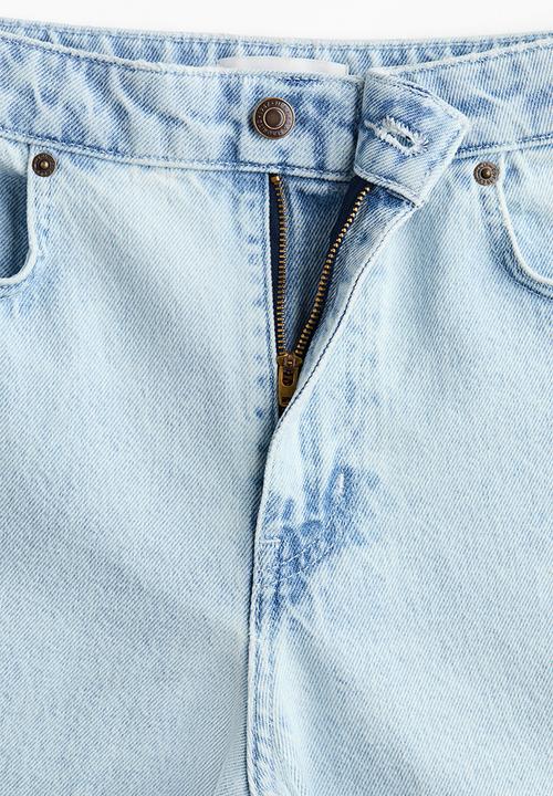 H&M - Super wide high waist jeans - light denim blue