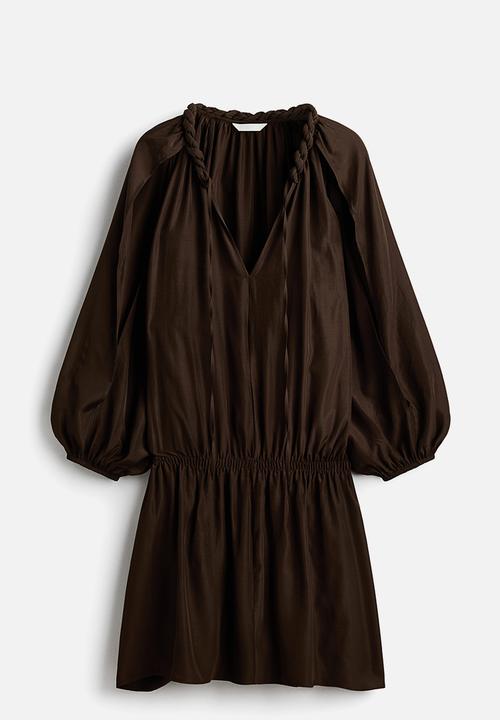H&M - Braid-detail tunic dress - dark khaki green