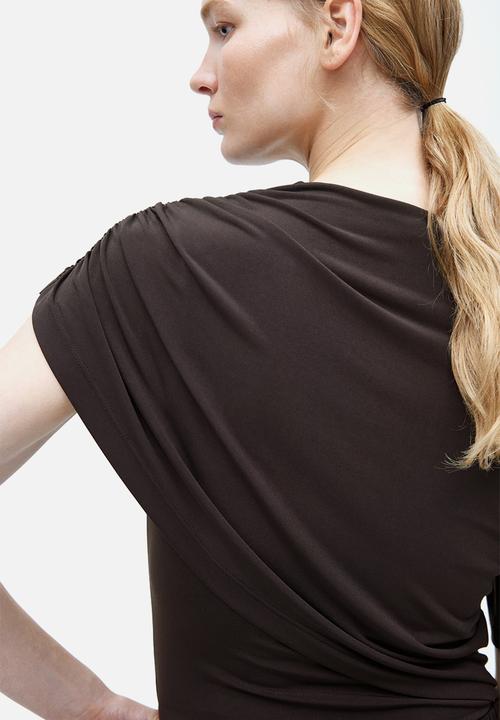 H&M - Draped top - dark brown