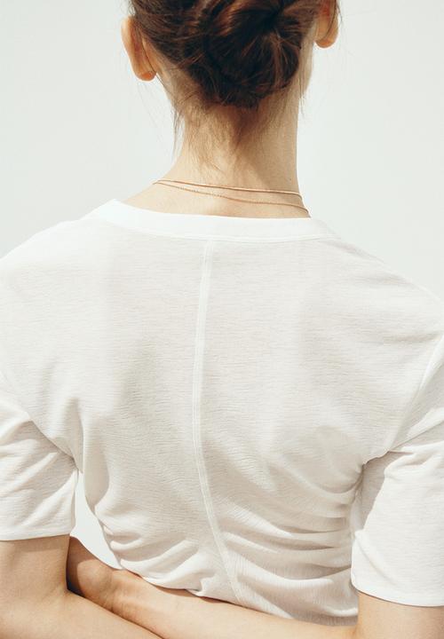 H&M - Draped T-shirt - white