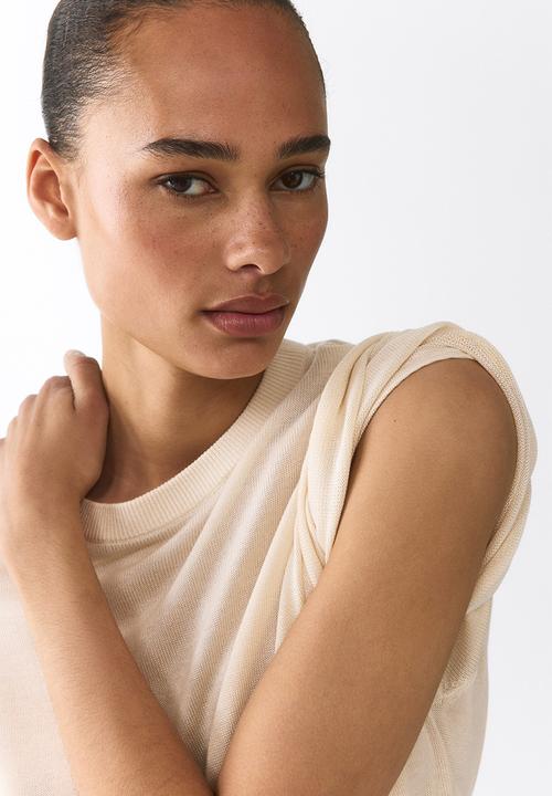 H&M - Fine-knit top - light beige