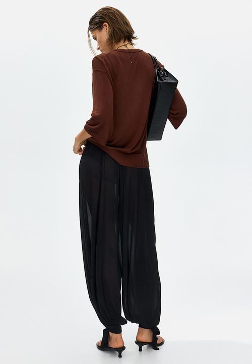 H&M - Fine-knit top - dark brown