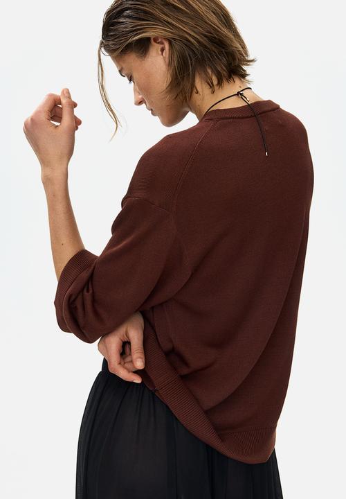 H&M - Fine-knit top - dark brown