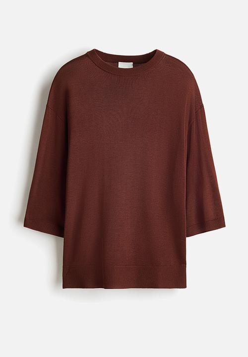 H&M - Fine-knit top - dark brown