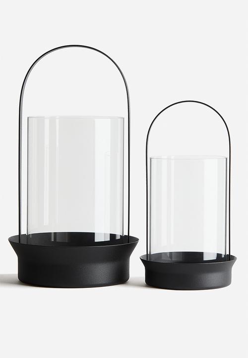 H&M - Large glass lantern - black