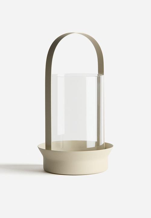 H&M - Large glass lantern - light beige