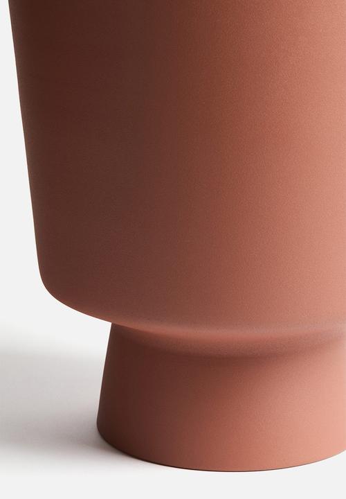 H&M - Large metal plant pot - terracotta