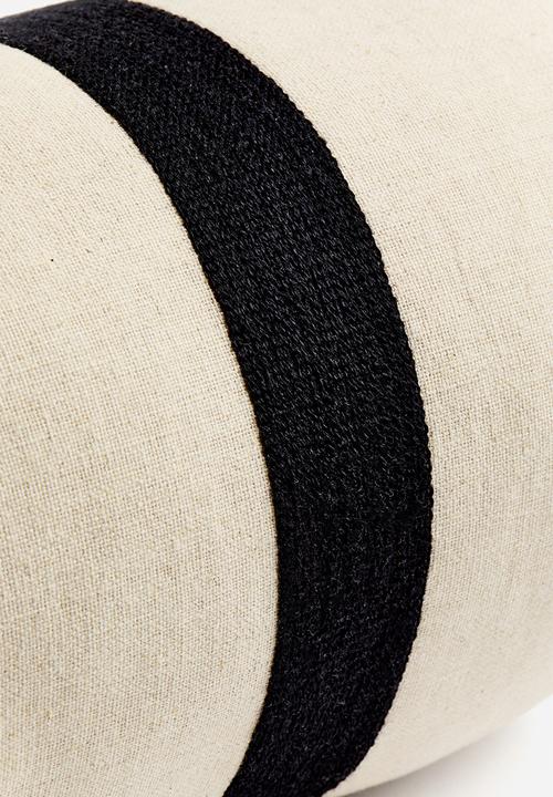 H&M - Linen-blend bolster - light beige/black