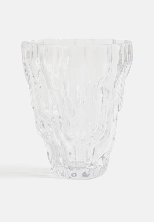 H&M - Textured-glass vase - transparent
