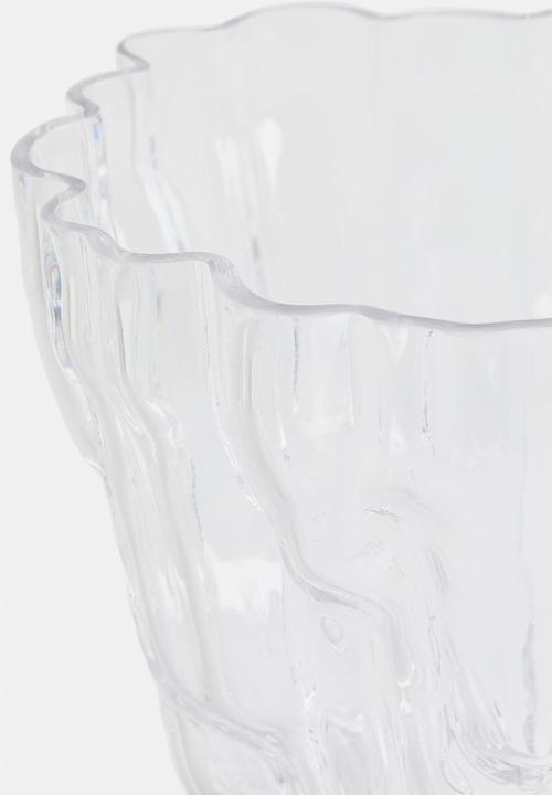H&M - Textured-glass vase - transparent